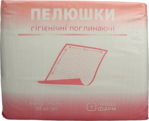 Пелюшки Профі Фарм одноразові гігієнічні 60 х 60 см, 30 шт