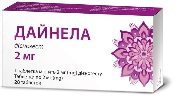 Дайнела таблетки по 2 мг №28 у бліс.