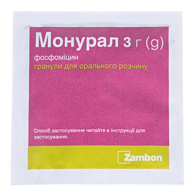 Монурал гранули д/ор. р-ну по 3 г №1 у пак.
