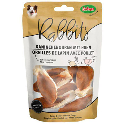 Ласощі Bubimex Rabbit Ears with Chicken Кролячі вушка з куркою для собак, 90 г