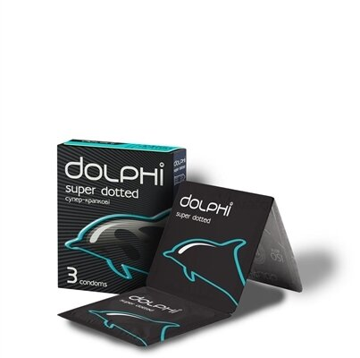 Презервативи Dolphi Super Dotted супер-крапкові, 3 штуки