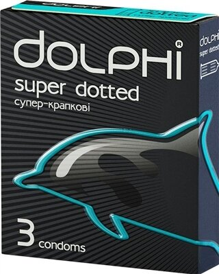 Презервативи Dolphi Super Dotted супер-крапкові, 3 штуки