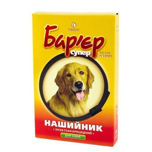 Нашийник Бар'єр від бліх і кліщів для собак, чорний, 65 см