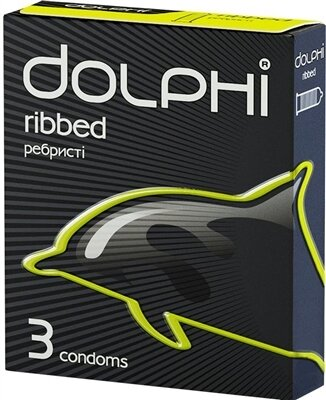 Презервативи Dolphi Ribbed з ребрами, 3 штуки