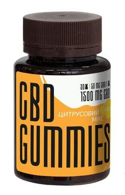 Канабідіол CBD з мелатоніном ведмедики 50 мг Цитрусовий мікс, 30 штук