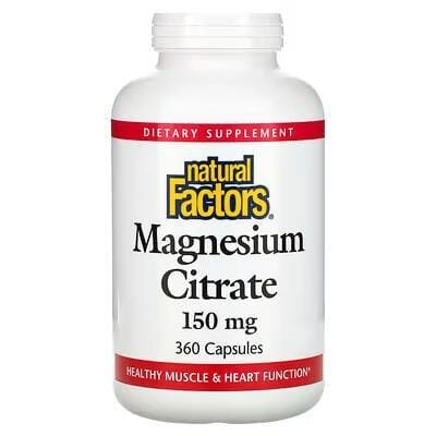 Магній цитрат Natural Factors Magnesium citrate 150 мг, 360 капсул