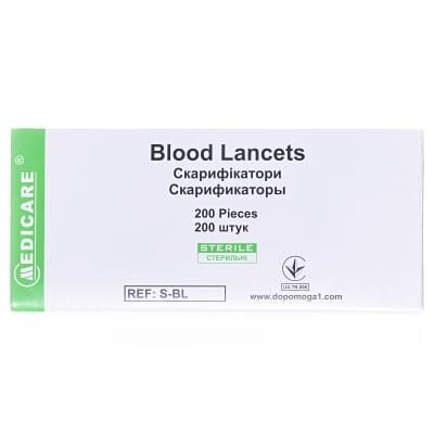 Скарифікатор Medicare S-BL стерильний, 200 штук