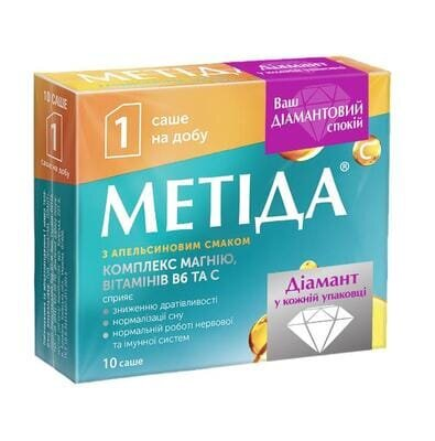 Метіда з апельсиновим смаком з підсолоджувачами пор. по 6 г №10 у саше