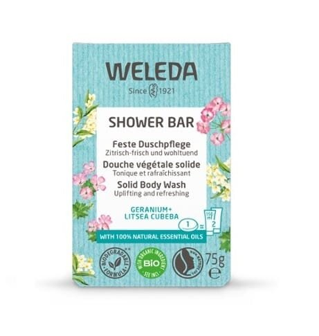Мило для душу Weleda Твердий арома-бар Герань та Літсеа Кубеба, 75 г