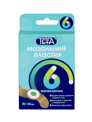 Пластир мозольний Teta 20 мм х 70 мм, 6 штук