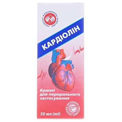 Кардіолін краплі д/перор. заст. по 50 мл у флак.