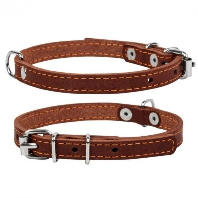 Нашийник Collar 00166 одинарний, ширина 12 мм, довжина 24-32 см, коричневий