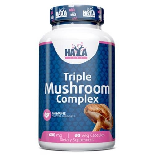 Потрійний грибний комплекс Haya Labs Triple Mushroom Complex 600 мг, 60 веганських капсул