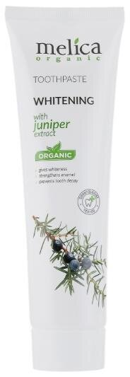 Зубна паста Melica Organic Whitening c екстрактом ялівцю, 100 мл