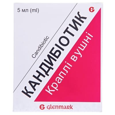 Кандибіотик краплі вуш. по 5 мл у флак.