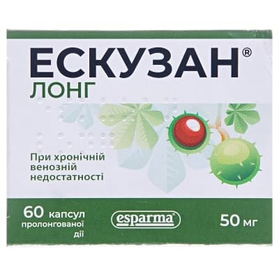 Ескузан лонг капсули прол./д. по 50 мг №60 (10х6)