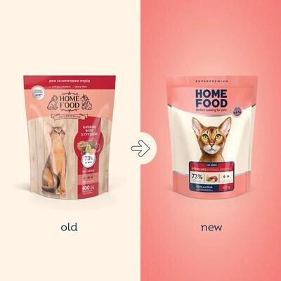 Корм сухий беззерновий гіпоалергенний Home Food для дорослих стерилізованих/кастрованих котів, з качкою та грушею, 400 г
