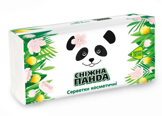 Серветки паперові Сніжна Панда двошарові білі, 150 шт