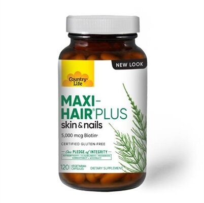 Вітаміни для волосся, шкіри та нігтів Country Life Maxi-Hair Plus skin & nails, 120 вегетаріанських капсул