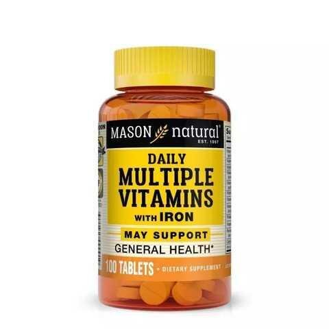 Мультивітаміни із залізом на кожен день Mason Natural Daily Multiple Vitamins With Iron, 100 таблеток