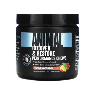Амінокислотний комплекс Universal Nutrition Animal Recover and Restore Performance Chews Tropical Mango, 120 жувальних таблеток