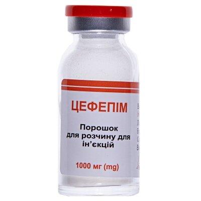 Цефепім порошок для р-ну д/ін. по 1000 мг №1 у флак.
