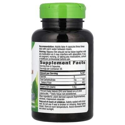В'язу слизького кора Nature's Way Slippery Elm Bark, 100 капсул