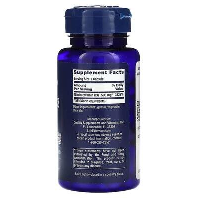 Ніацин Life Extension Niacin Vitamin B3 капсули по 500 мг №100