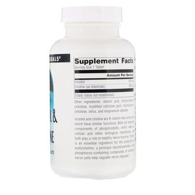 Інозитол та холін Source Naturals Inositol Choline 800 мг, 100 таблеток