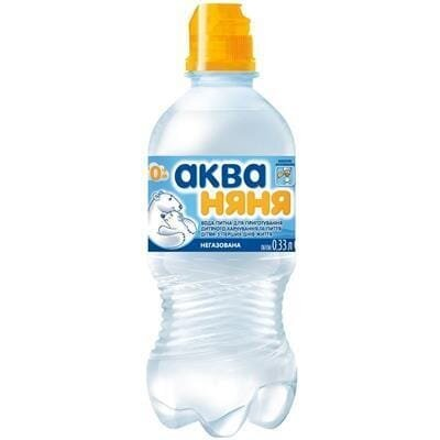 Вода питна Аква Няня негазована дитяча, кришка-непроливайка, 0,33 л