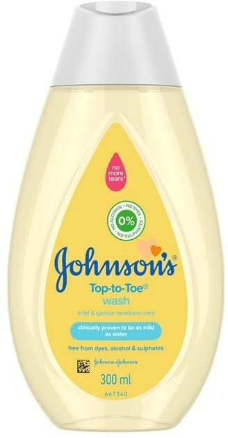 Пінка-шампунь для миття і купання Johnson's Baby Від маківки до п'яточок дитяча, 300 мл