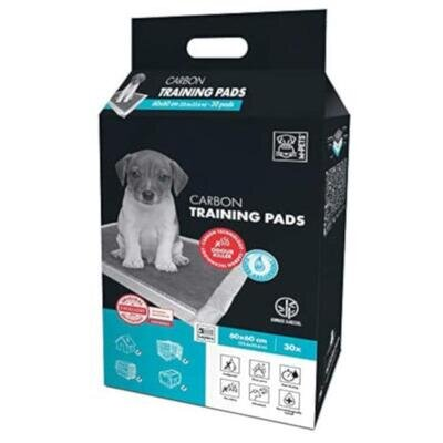 Пелюшки одноразові M-Pets Carbon Training з бамбуковим вугіллям для собак, розмір 60х60 см, 30 штук