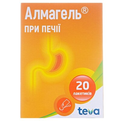 Алмагель суспензія ор. по 10 мл №20 у пак.