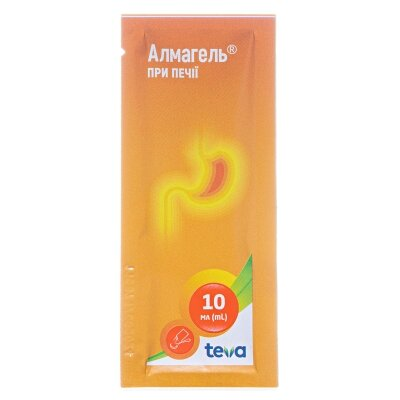 Алмагель суспензія ор. по 10 мл №20 у пак.