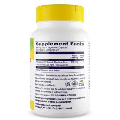 Пікногенол Healthy Origins Pycnogenol 100 мг, 30 капсул