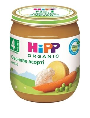 Пюре овочеве HiPP Овочеве асорті з 4 місяців, 125 г