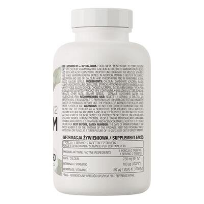 Вітаміни D3 + K2 + Кальцій OstroVit Vitamin D3 + K2 + Calcium, 90 таблеток