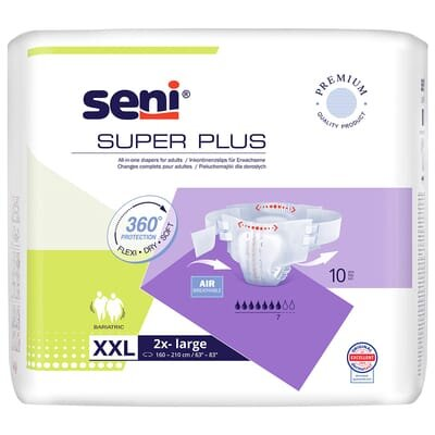 Підгузки для дорослих Seni Super Plus 2x-large, розмір XXL, 10 штук