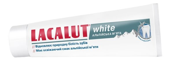 Зубна паста Lacalut White Альпійська м'ята, 75 мл