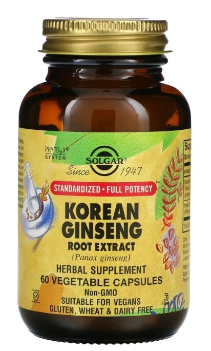 Корейського женьшеню екстракт Solgar Korean Ginseng Root Extract вег. капсули №60