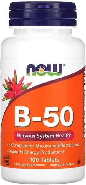 Вітаміни групи В-50 NOW B-50 таблетки №100