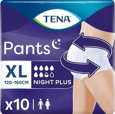 Підгузки-трусики для дорослих Tena Pants Plus Night Extra Large, 10 штук
