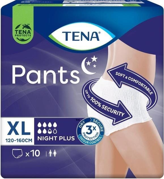 Підгузки-трусики для дорослих Tena Pants Plus Night Extra Large, 10 штук
