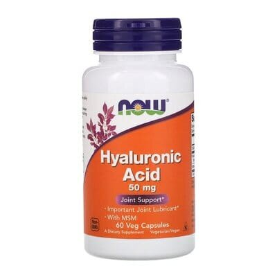 Гіалуронова кислота NOW Hyaluronic Acid 50 мг вег. капсули №60