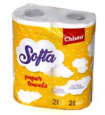 Паперові рушники Chisto Softa 2-х шарові, 2 рулони