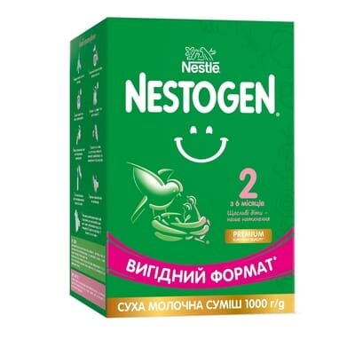 Суміш суха молочна Nestogen 2 з лактобактеріями L. Reuteri для дітей з 6 місяців, 1000 г