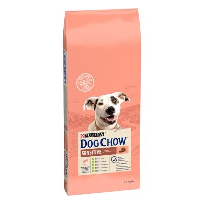 Корм сухий Purina Dog Chow Sensitive для дорослих собак із чутливим травленням, лосось, 14 кг