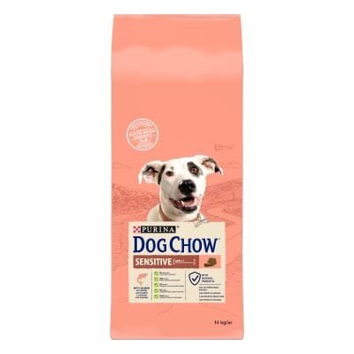 Корм сухий Purina Dog Chow Sensitive для дорослих собак із чутливим травленням, лосось, 14 кг