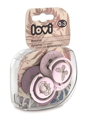 Пустушка силіконова Lovi Botanic динамічна, 22/869girl, 0-3 місяці, 2 шт