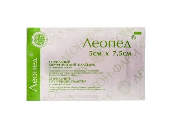 Пластир медичний Леопед 5 см х 7,5 см, стерильний, 1 штука